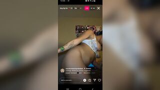 Mycatissleepingonthebed Ebony baby Gets Naked And Exposing Live Instagram Video