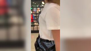Amazing russian couple has sex in the mall