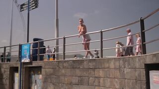 BralessForever Mila Pink Underboob Public Nude Video