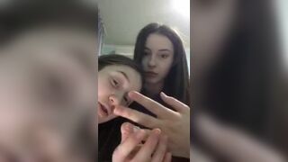 Gorgeous bored russian girl teasing boobs on periscope