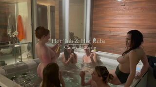 Group of Hot Naked Lesbians Tribbing In a Hot Tub while Sucking boobs video