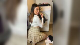 Myla Del Rey Horny Bitch Stripteasing while Stuck In a Washing Machine and Fucking a Dildo Onlyfans Video