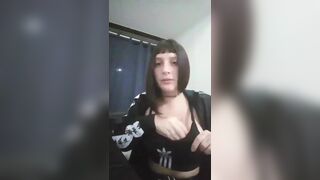 Gorgeous Latina shows a boob with no intention