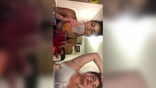 Hot sexy girls drinking and teasing on periscope
