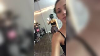 Green Hair Teen Chick Expose Her Butt Cheeks in the Mirror Video