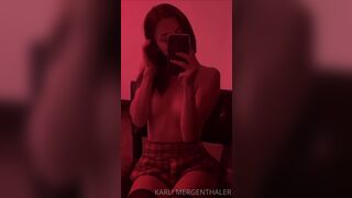 Karli Mergenthaler Hot College Chick Shows Her Tits And Booty Cheeks In Red Light Video