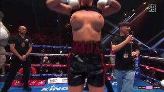 Daniella Hemsley flashes boobs after Boxing match