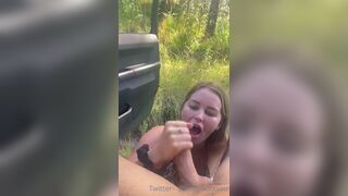 Gorgeous Elle Knox Outdoor Deepthroat Blowjob OnlyFans Video Leaked