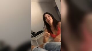 Gorgeous horny spanish girl spreads her ass and nip slip on periscope