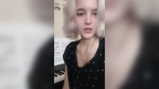 Sexy short haired girl on periscope teasing her titties
