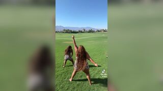 Lizzo and Her Friend Shaking There Booty Cheeks While Dancing at Outdoor Video