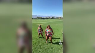 Lizzo and Her Friend Shaking There Booty Cheeks While Dancing at Outdoor Video