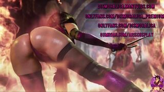Mileena Cosplayer with a Large Rear from Mortal Kombat Receives Anal Fucking from Dildo