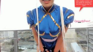 Sexy JOI from a slutty cosplayer dressed as Chun-Li from Street Fighter