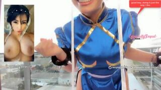 Sexy JOI from a slutty cosplayer dressed as Chun-Li from Street Fighter