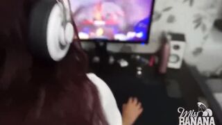 D.Va Cosplay Girl Gets Creampie While Playing Overwatch