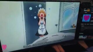 Maid in Glasses Gives Deep Blowjob in Cosplay