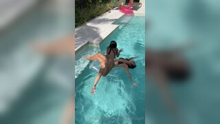 Natalie Roush Enjoying Swimming With Her Girlfriend On Pool Onlyfans Leaked Video