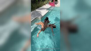 Natalie Roush Enjoying Swimming With Her Girlfriend On Pool Onlyfans Leaked Video