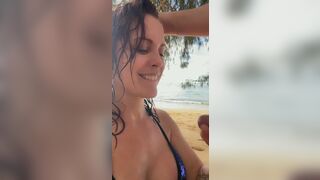 Beach Girl Teasing a Guy's Cock till Her Cums on Her Breasts Video