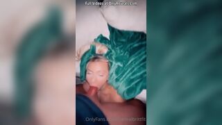 Therealbrittfit Blonde Babe Sucks a Thick Cock in Various Poses Onlyfans Video