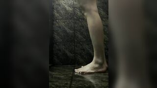 Brunafeet Hottie Showing Her Toes While Showering Foot Fetish Video