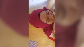 Hijab Baby Sucking A Hard Cock Deepthroated Video