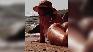 Candeliok789 Sexy Babe Chilling On The Beach While Wearing Bikini TikTok Video