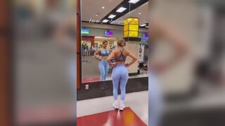 Fit Babe With Sexy Figure Teasing Infront Of Mirror Video