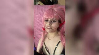 Jenniie Pink Hair Slut Fucking Her Juicy Pussy with a Dildo Video