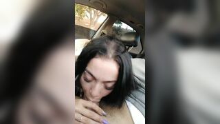 Giselle Dark Hair Babe Gives Deep Blowjob to Her BF in Car Video
