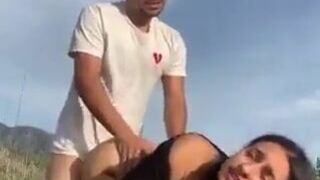 Moaning Busty Chick Getting Roughly Fucked at Outdoor Video