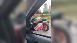 Miaumiaucaralho Asian Babe Riding a Bike While Wearing Bikini Video