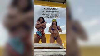 Miaumiaucaralho and Her Friend Sexy Dance in Bikini Video