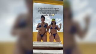 Miaumiaucaralho and Her Ebony Friend Twerk Dance in Bikini Tiktok Video