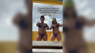 Miaumiaucaralho and Her Ebony Friend Twerk Dance in Bikini Tiktok Video