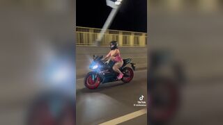 Miaumiaucaralho Asian Chick With Big thigh Riding a Bike Tiktok Video