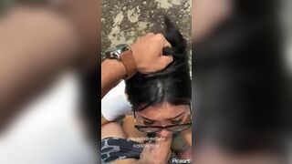 Miaumiaucaralho Amateur Asian Nerdy Getting Throat Fuck at Outdoor Video
