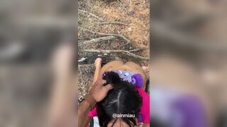 Miaumiaucaralho Giving Deep Blowjob at Outdoor Video