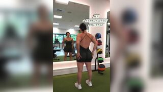 Big Booty Fit Girl Stretching While Wearing Tight Clothes Video