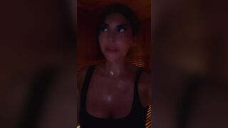 Sweaty Babe Talking to Her Fans After Workout Video