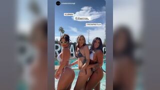Three Insta Models Bikini Photoshoot in Pool Video