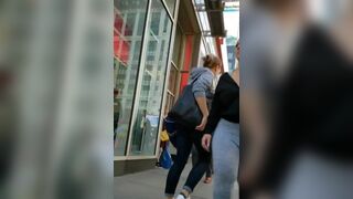 Big Booty Blonde Walking Side of a Road Spy Cam Video