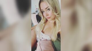 Blonde Babe Exposed Her Tits While Laying on Couch Video