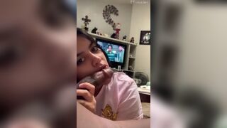 Latina Cutie Taking Huge Monster Deepthroating Video