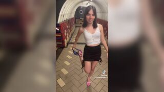 Crislainechan Naughty Babe Taking Off her Pantie in Public Tiktok Video