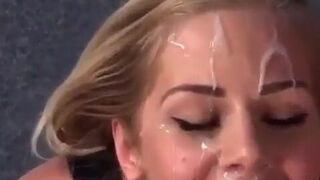 Blonde Beauty Love to Gets Huge Load of Cum on Face Video