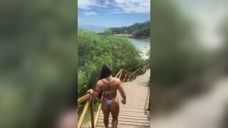 Amira Daher Sexy FBB Walking With Bikini Video