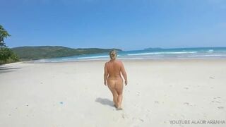 Alaora Aranha Chubby Aunt Gets Naked And Walking On Beach Video