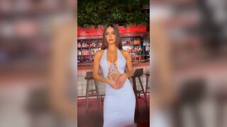Sexy Girl Wearing Hot Dress Teasing In The Pub Video
